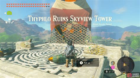 Thyphlo ruins skyview tower - To unlock Thyphlo Ruins Skyview Tower, you first need to find it. Its coordinates are 0344, 3132, 0180. Once you have arrived at the location, look for Billison and talk to him. After that, climb the tower to find the flying platform near the tower, and lower it down using the Ultrahand skill. Next, attach two rockets to the platform to make it ...